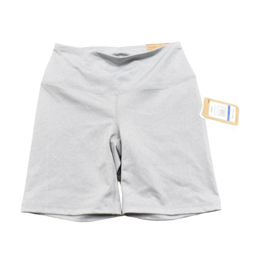 NEW Reebok Women's XS Gray Biker Shorts Highrise Short Fitted High Rise